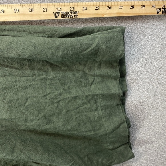 Jessica Simpson wide leg pull on cargo trouser pants XL olive green linen blend - Picture 9 of 11